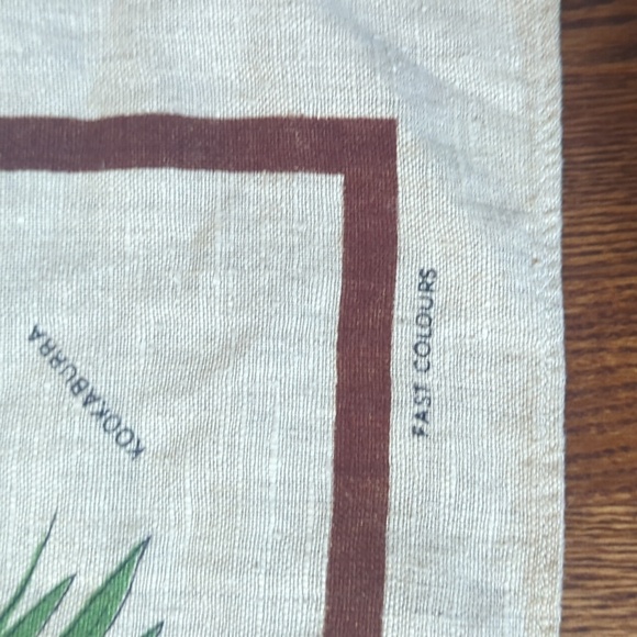 Vtg. 60s Wildlife of Australia Large Linen Square 48' with Animal Print - Picture 12 of 16